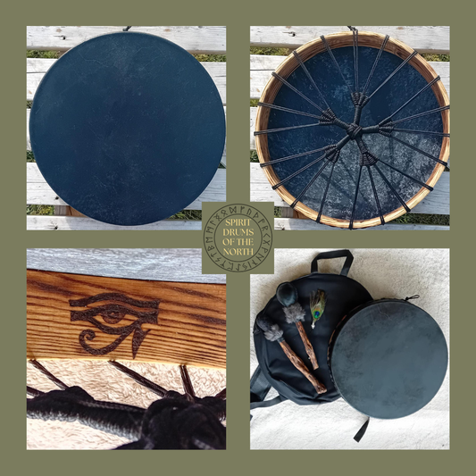 Shadow Guardian — 16-inch" Shamanic Drum with Beater, Rattle and Drum bag
