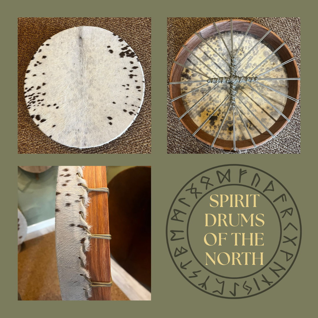 The Spotted Spirit Shamanic Drum/ 18" Cow Hide  Ash hoop