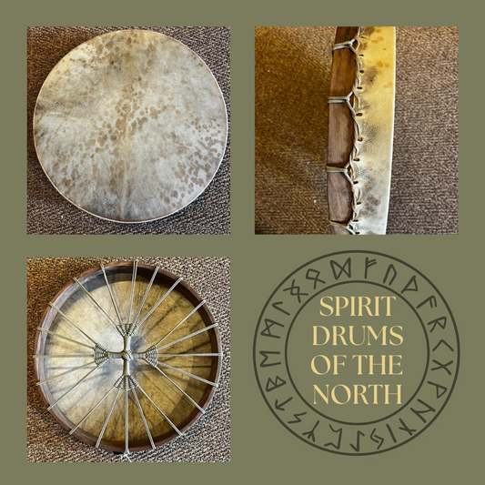 🌿THE ANCIENT ONE THE KEEPER OF FORGOTTEN ECHOES🌿 20" Spotted Goat Hide Shamanic Drum.
