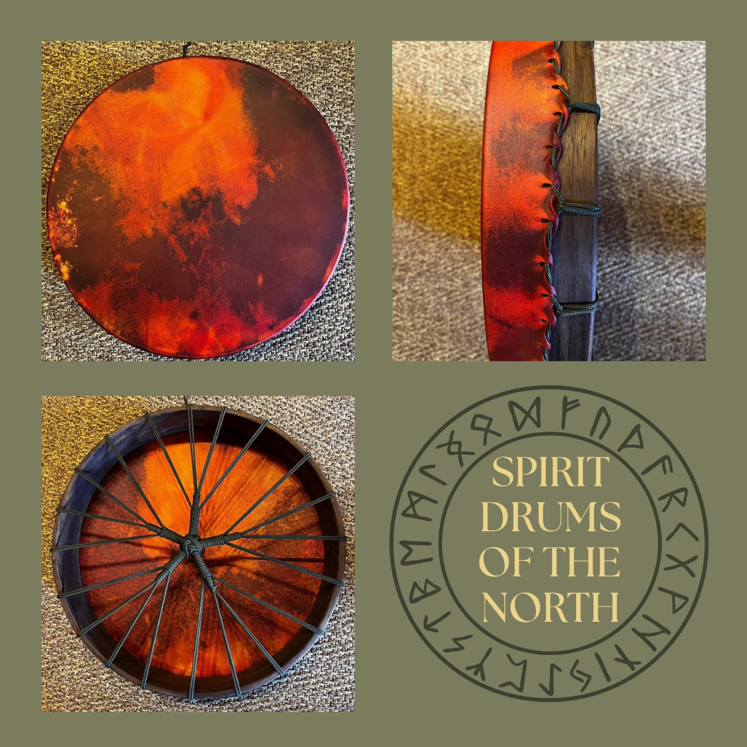 🔥 EMBERHEART 🔥 18" Buffalo Orange  Shamanic Drum