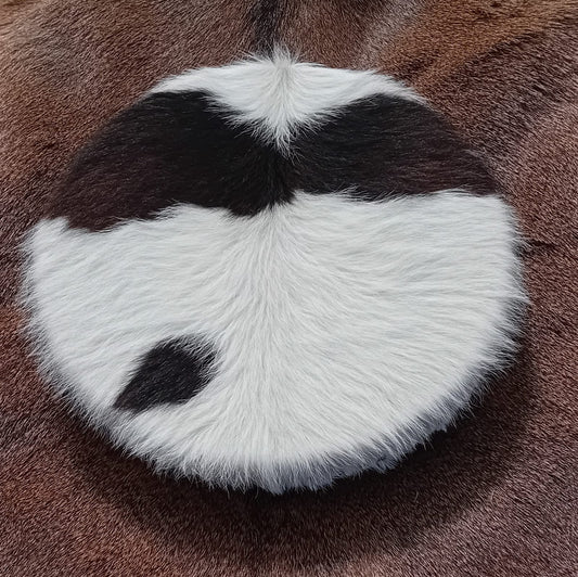White & Dark Brown Calf Spirit Drum | 18 Inch