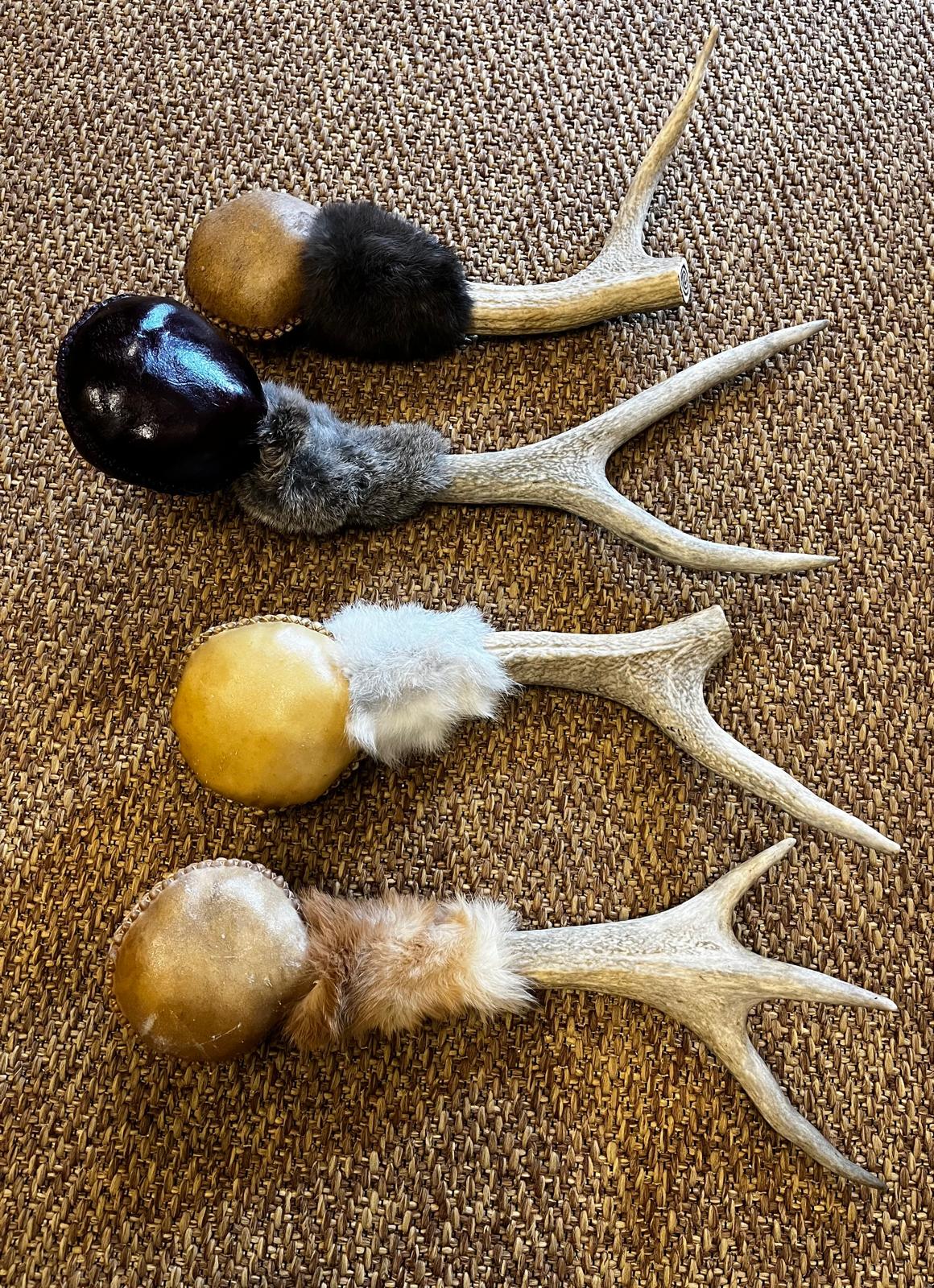 Handmade Shamanic Rattle: STAG CRYSTAL RATTLES
