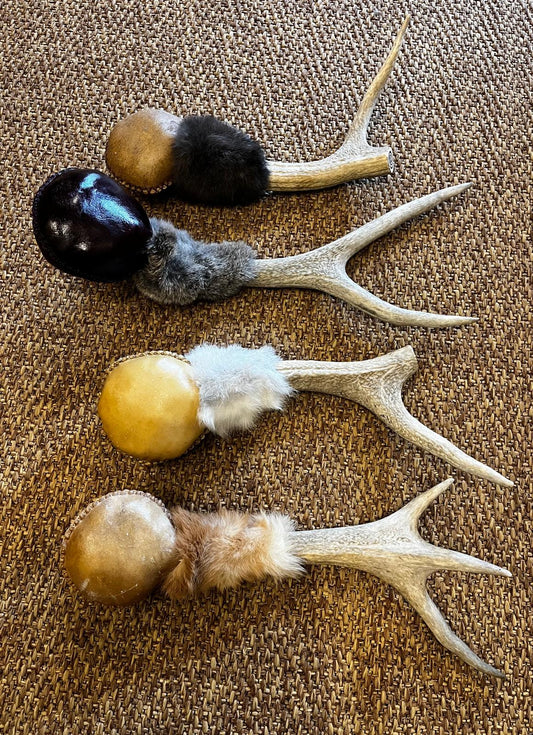 Handmade Shamanic Rattle: STAG CRYSTAL RATTLES