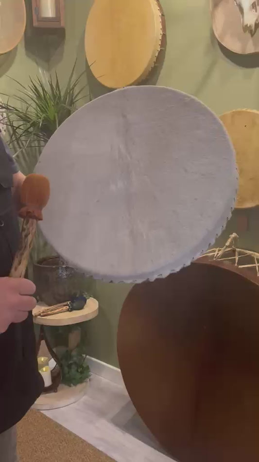 The Earth Keeper Shaman Drum/    18" Cow hide /Ash hoop